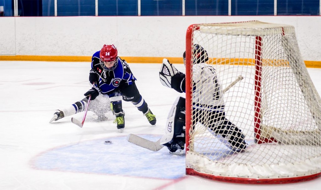 Knights Hockey Shot on Net
