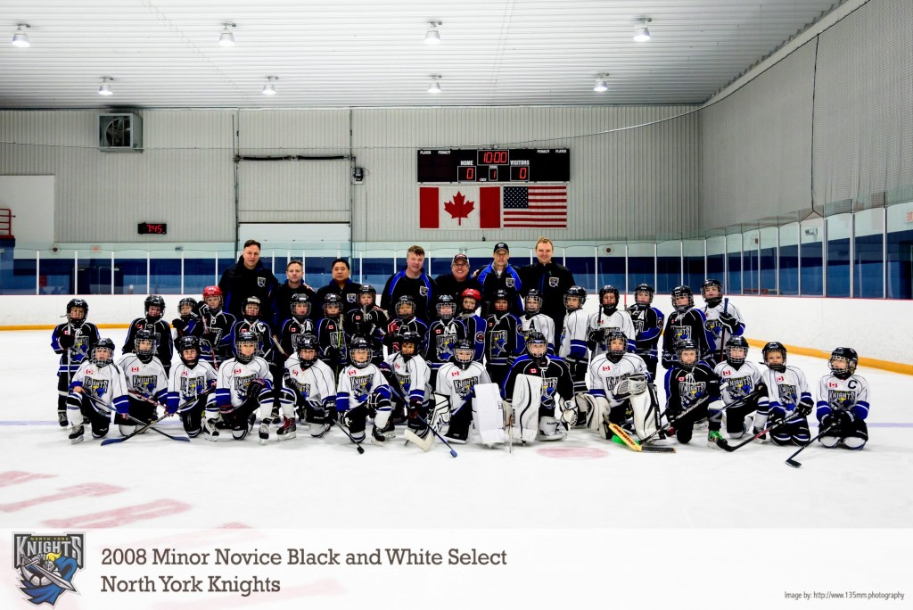 Minor Novice black and white select teams